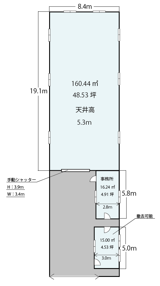 平野区加美北8倉庫2