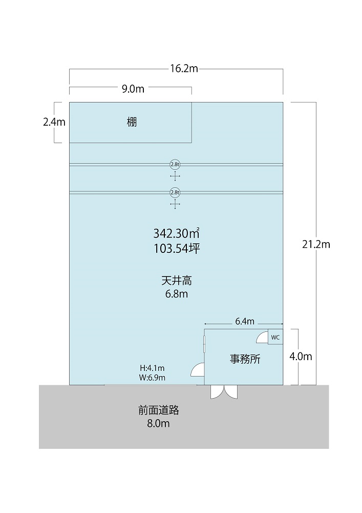 東成区深江北クレーン付き倉庫・事務所2