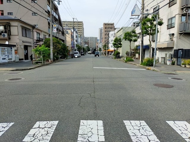 前面道路は大型車通行可能です。