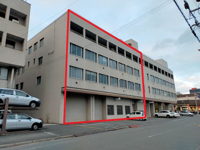赤く囲った部分が賃貸部分です。