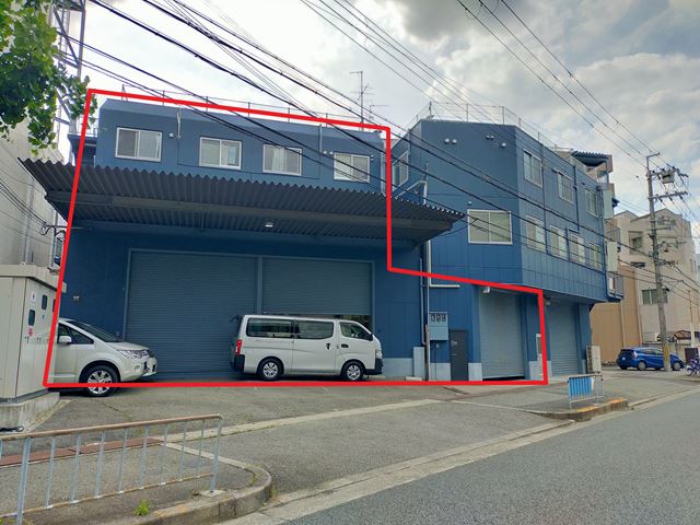 赤く囲った部分が賃貸部分です。