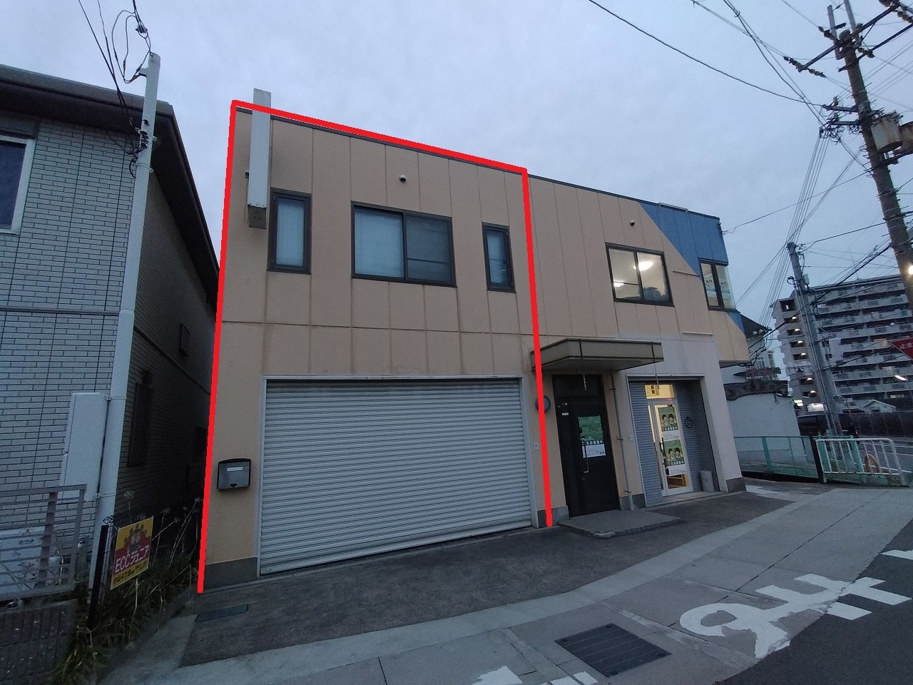 赤枠が賃貸対象部分