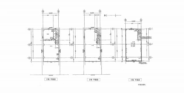 図面３（２階、３階、４階）